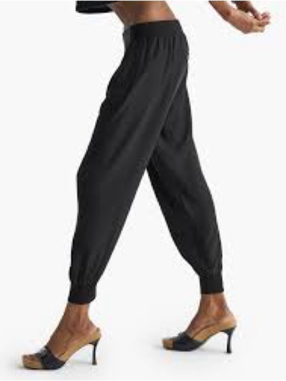 ATM Anthony Thomas Melillo Black Cropped Jogger Pants - Picture 2 of 11